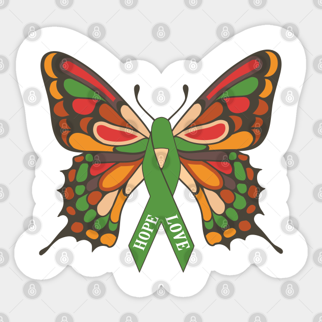 Mental Health Awareness Butterfly Ribbon Tee Mental Health Sticker